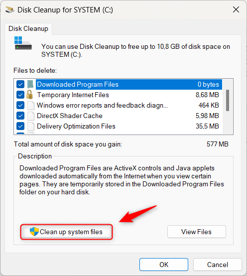 disk cleanup