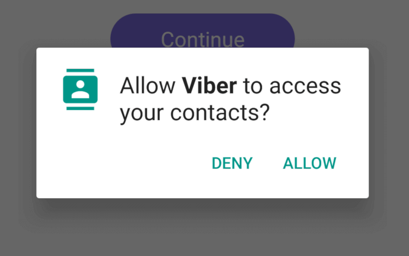 Android permission request pop-up
